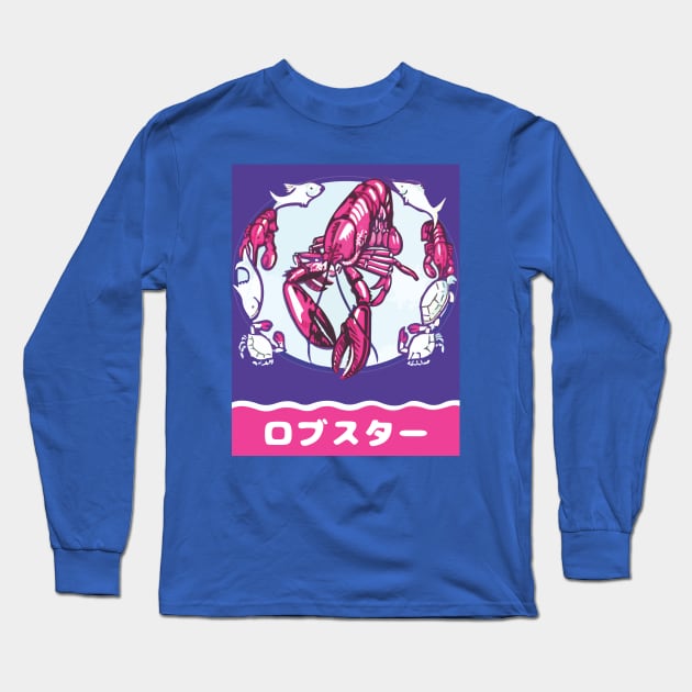 Pink Lobster Long Sleeve T-Shirt by Widmore